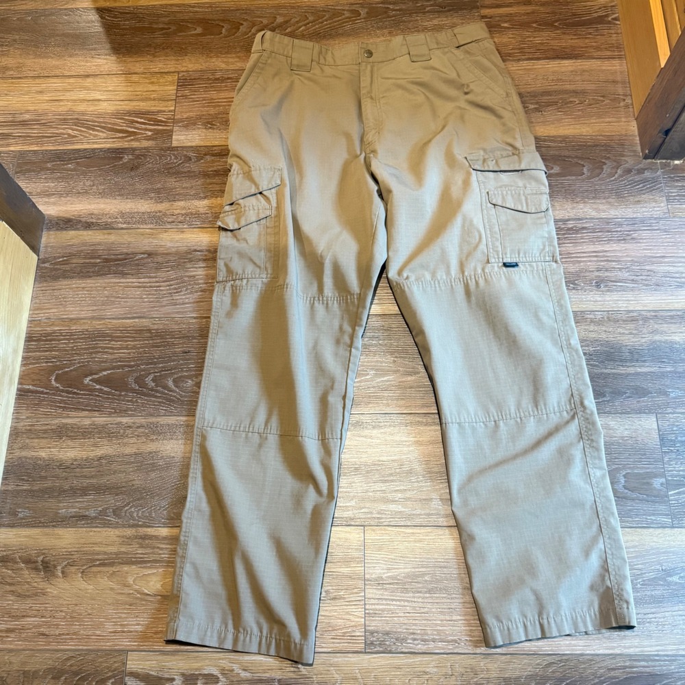 Tru-Spec Mens Khaki Tan Ripstop Tactical Cargo Pants 39x33 Utility Workwear EUC